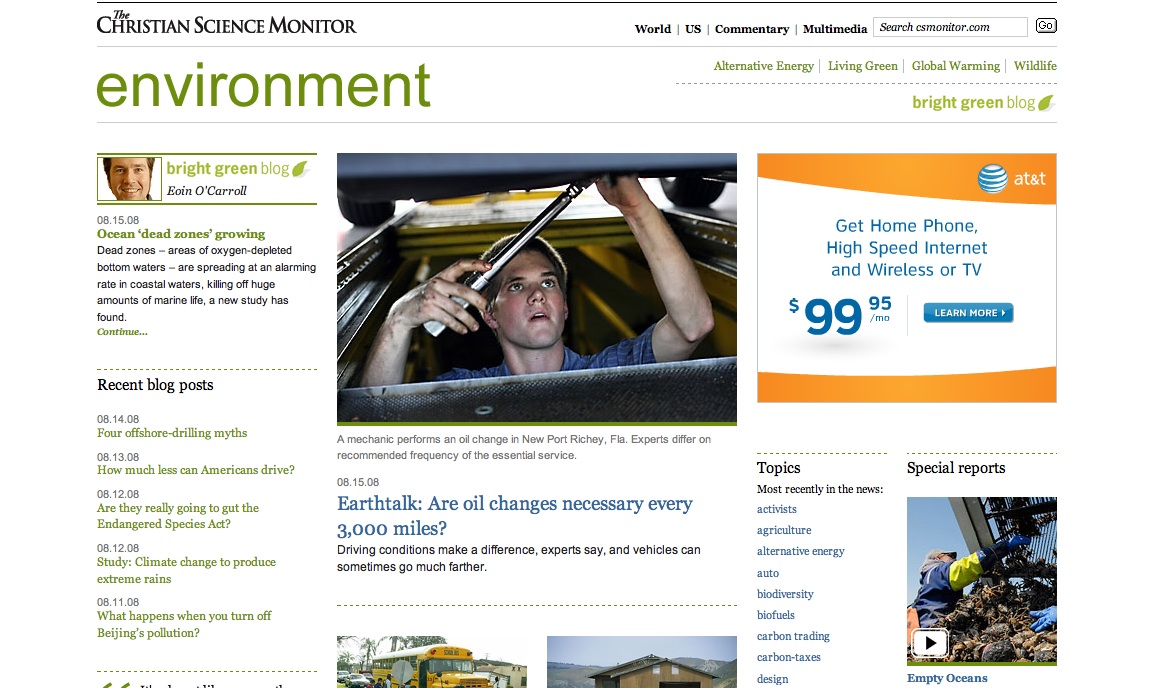 Christian Science Monitor - Environment section