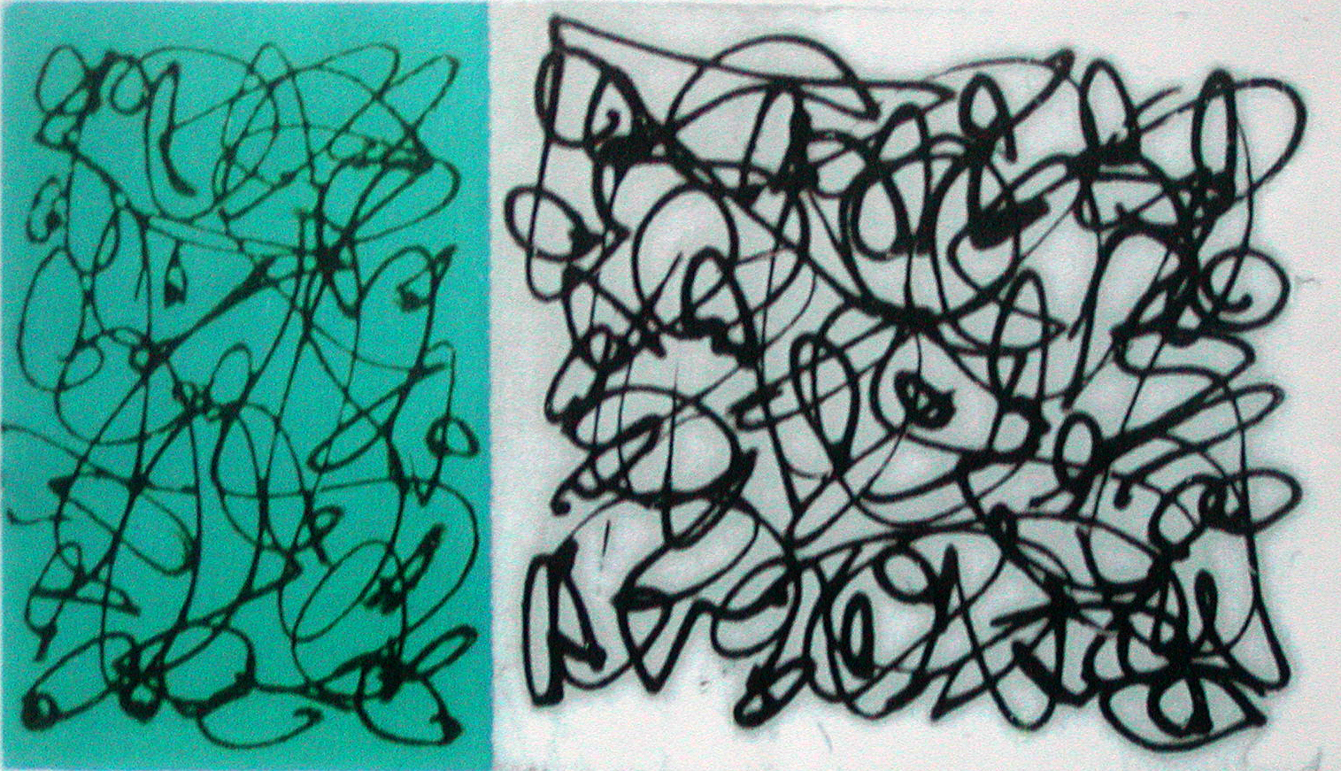 tealblackwhite - painting by Al Belote